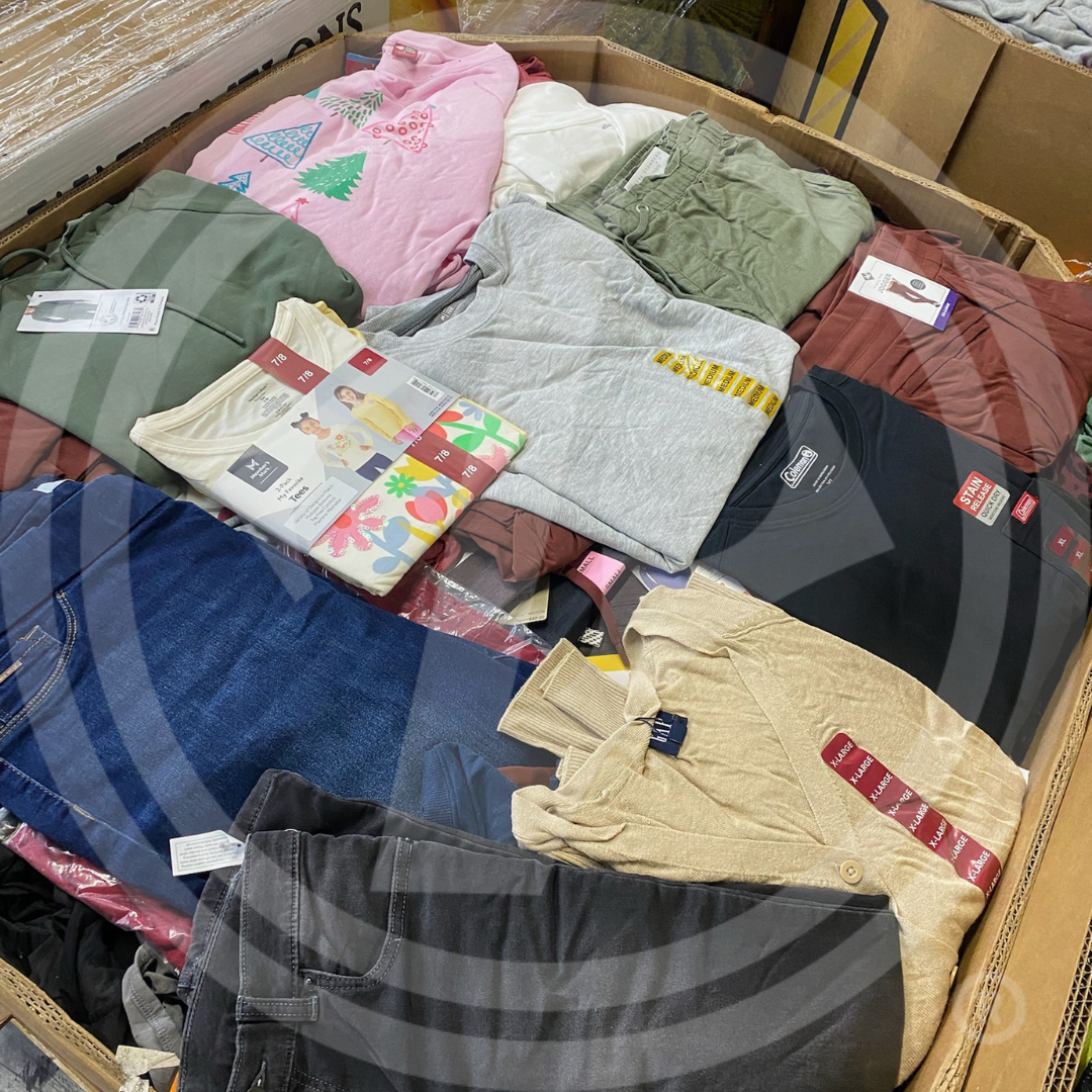 Purchase Sam's Club clothing truckloads featuring a mix of home goods, kids' toys, general merchandise, electronics, furniture, and clothing from Zapps Wholesale.