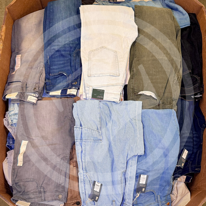 Purchase TGT jeans truckloads featuring a mix of men's, women's, and kids' jeans from Zapps Wholesale.
