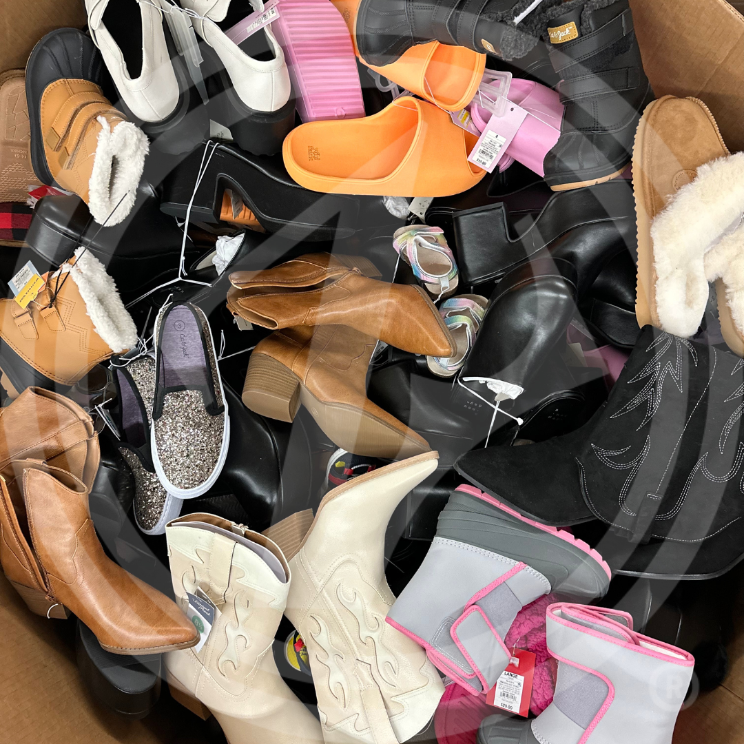 Purchase TGT Shoes truckloads featuring a mix of men's, women's, and baby shoes in all seasons and sizes from Zapps Wholesale.